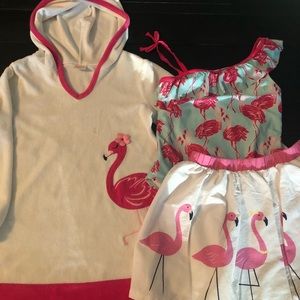 💗Flamingo 3-Piece bundle! Cover, Swim 👙 & Skirt
